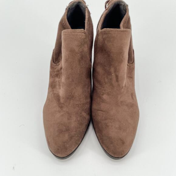 Franco Sarto Brown Suede Heeded Booties // 9 - Picture 5 of 9